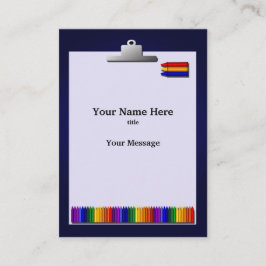 Teacher Crayons Design Chubby Business Card Visitenkarte