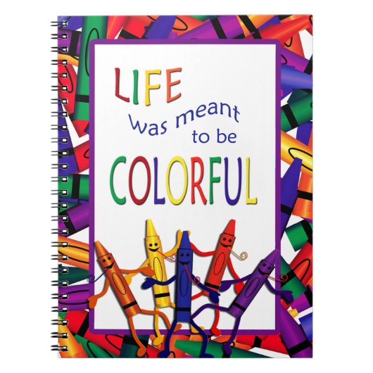 Teacher Crayons farbiges Life Note Book Notizblock (Vorderseite)