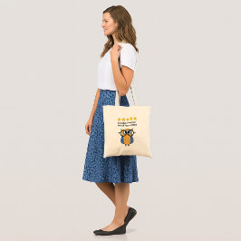 Teacher custom text school owl tragetasche