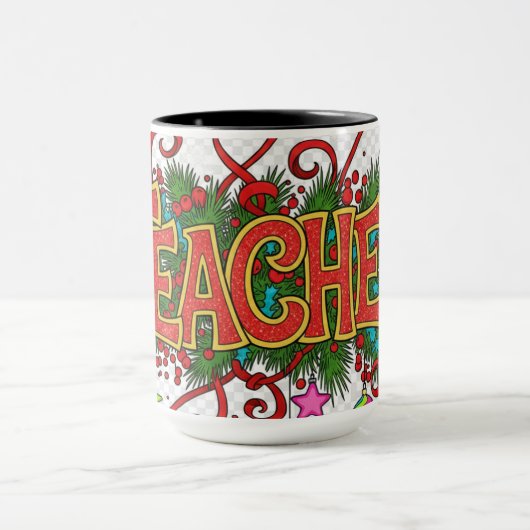 Teacher- Cute Festive Professionals Tasse (Zentrum)