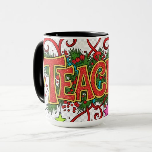 Teacher- Cute Festive Professionals Tasse (Vorderseite Links)