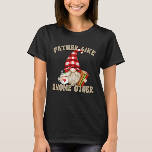 Teacher Dad Gnome Graphic For Men Who Loves Books T-Shirt (Vorderseite)