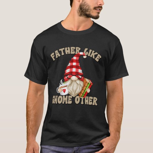 Teacher Dad Gnome Graphic For Men Who Loves Books  T-Shirt (Vorderseite)