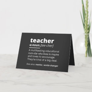 Teacher Definition - Funny Teaching School Teacher Feiertagskarte