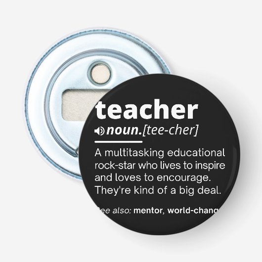 Teacher Definition - Funny Teaching School Teacher Flaschenöffner (Vorderseite)