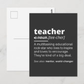 Teacher Definition - Funny Teaching School Teacher Postkarte (Vorne/Hinten)
