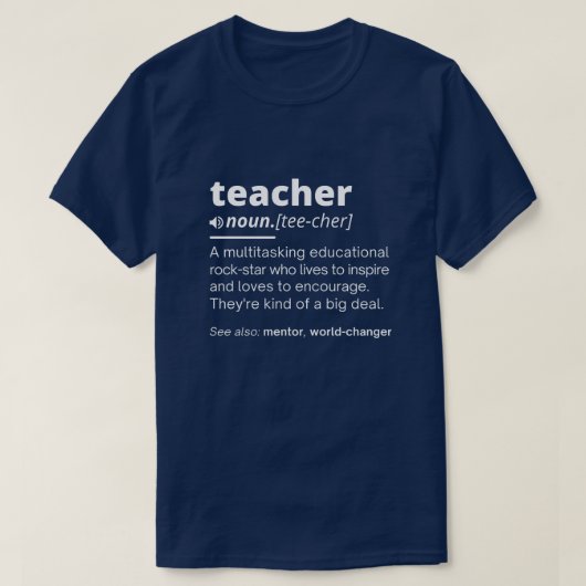 Teacher Definition - Funny Teaching School Teacher T-Shirt (Design vorne)