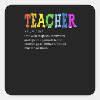 Teacher Definition Teacher Appreciation Quadratischer Aufkleber
