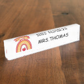 Teacher Desk Nameplate – Rainbow Design Namensplakette (Seite)