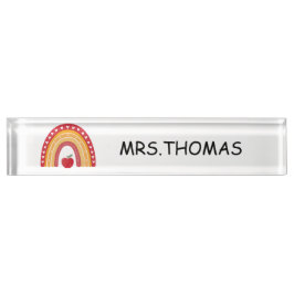 Teacher Desk Nameplate – Rainbow Design Namensplakette