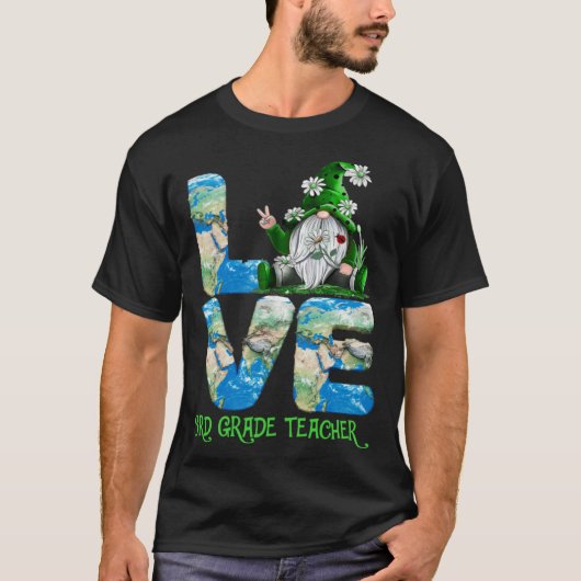 Teacher Earth Day 2023 Gnome 3rd Grade Teacher T-Shirt (Vorderseite)