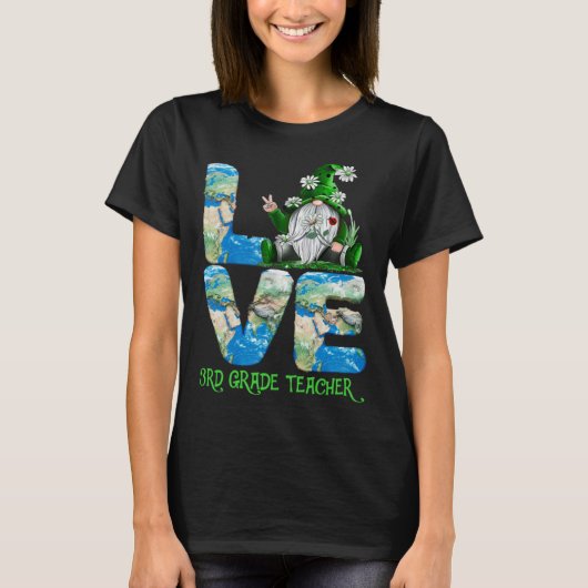 Teacher Earth Day 2023 Gnome 3rd Grade Teacher T-Shirt (Vorderseite)