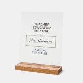Teacher. Educator. Mentor. Custom Retirement Gift Acrylschild (Winkel)