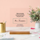 Teacher. Educator. Mentor. Custom Retirement Gift Acrylschild (Hochzeit)