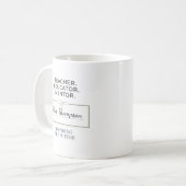 Teacher. Educator. Mentor. Custom Retirement Gift Kaffeetasse (Vorderseite Links)