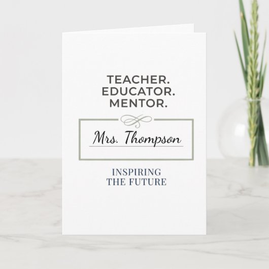 Teacher. Educator. Mentor. Custom Retirement Gift Karte (Vorderseite)