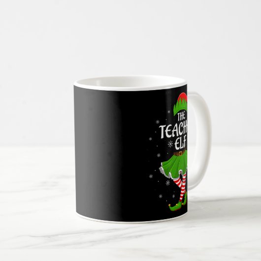 Teacher Elf Christmas Family Girls Women Elf Squad Kaffeetasse (VorderseiteRechts)