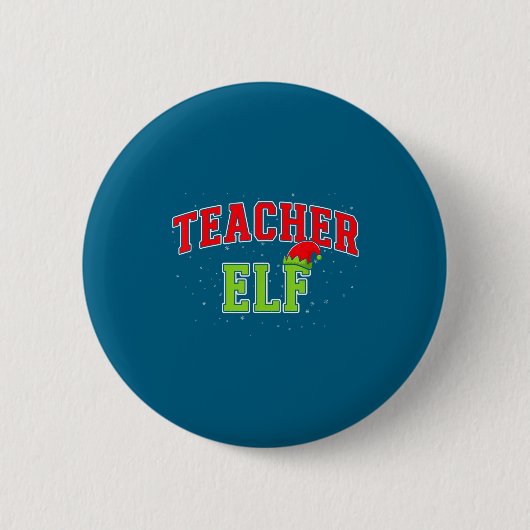 Teacher Elf Christmas Family Matching Group Xmas T Button (Vorderseite)