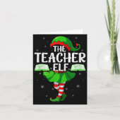 Teacher Elf Christmas Girls Women Elf Squad Xmas F Karte (Vorderseite)