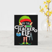Teacher Elf Family Matching Christmas Karte (Gelbe Blume)