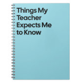 Teacher Expects Funny Notebook Notizblock (Vorderseite)