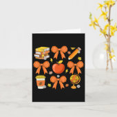 Teacher Fall Shirt Coquette Bow Pumpkin Herbst als Karte (Gelbe Blume)