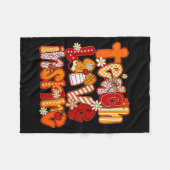 Teacher Fall,teach Love Insre,autumn Teacher Funny Fleecedecke (Vorderseite (Horizontal))