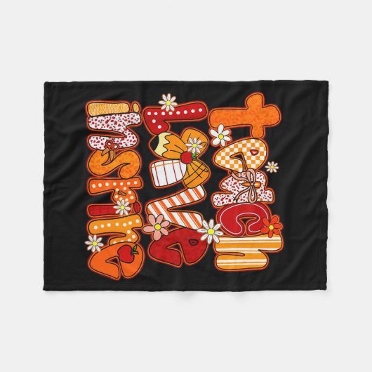 Teacher Fall,teach Love Insre,autumn Teacher Funny Fleecedecke (Vorderseite (Horizontal))