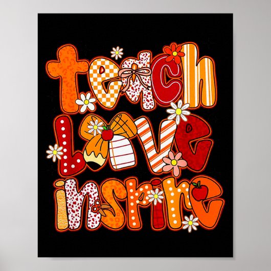 Teacher Fall,teach Love Insre,autumn Teacher Funny Poster (Vorne)