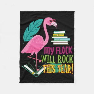 Teacher Flamingo meine Flock Rock ersten Tag Scho Fleecedecke