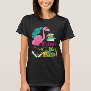 Teacher Flamingo meine Flock Rock ersten Tag Scho T-Shirt
