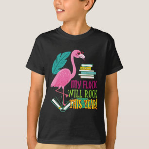 Teacher Flamingo meine Flock Rock ersten Tag Scho T-Shirt