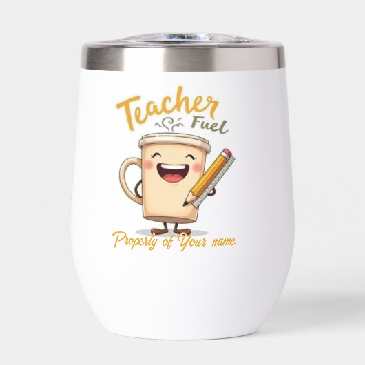 Teacher Fuel Funny Coffee Cup Design (Vorderseite)