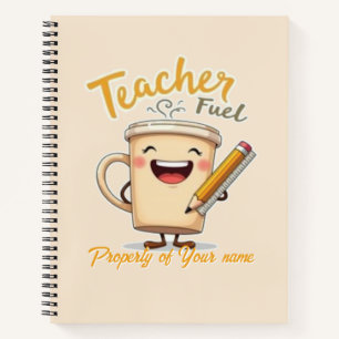 Teacher Fuel Funny Coffee Cup Design Notizblock