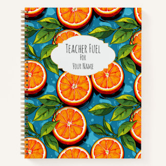 Teacher Fuel Orange – Personalized Notebook Notizblock