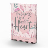 Teacher-Geschenk chic Girl blumenfarbenes Herz Fotoblock (Rechts)