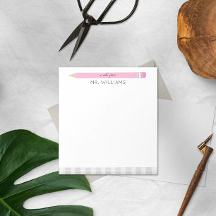 Teacher Geschenk Illustrierten rosa Stift Notizblock