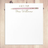 Teacher Geschenk Illustrierten rosa Stift Notizblock