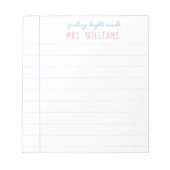 Teacher-Geschenk Preppy Linspapier Notizblock (Vorderseite)