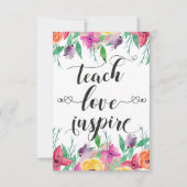 Teacher Geschenk Teach Liebe Inspirierte Zitat Blu (Vorderseite)