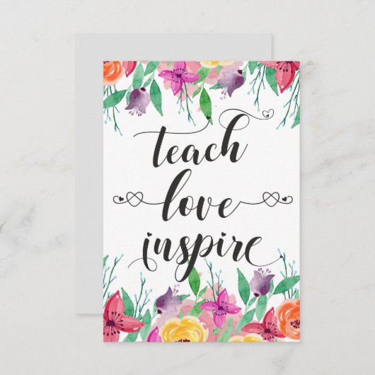 Teacher Geschenk Teach Liebe Inspirierte Zitat Blu (Vorne/Hinten)
