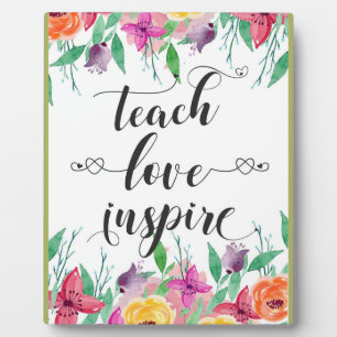 Teacher Geschenk Teach Liebe Inspirierte Zitat Blu Fotoplatte