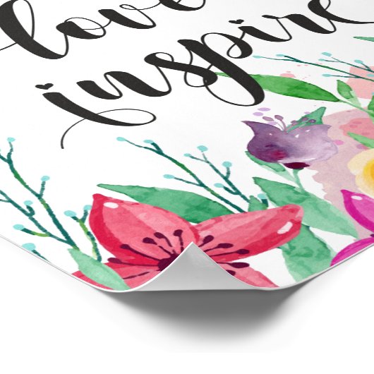 Teacher Geschenk Teach Liebe Inspirierte Zitat Blu Poster (Ecke)