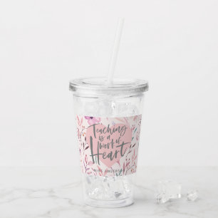 Teacher Geschenk Wasserfarben Herzkaffee Tasse