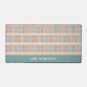 Teacher Geschenk Wasserfarben Muster Personalisier Schreibtischunterlage (Vorderseite)