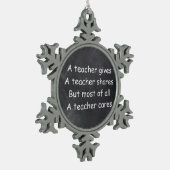 Teacher gibt Shares Chalkboard Design Geschenk Schneeflocken Zinn-Ornament (Links)