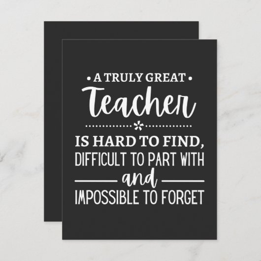 teacher Gift, A Truly Great Teacher Dankeskarte (Vorne/Hinten)