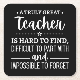 Teacher Gift, A Truly Great Teacher Rechteckiger Pappuntersetzer