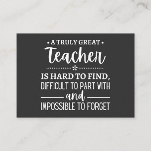 Teacher Gift, A Truly Great Teacher Visitenkarte