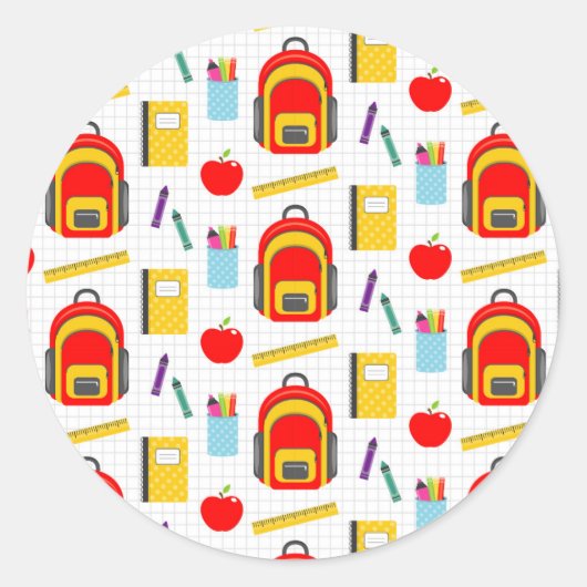Teacher Gift | Apple Back To School Runder Aufkleber (Vorderseite)